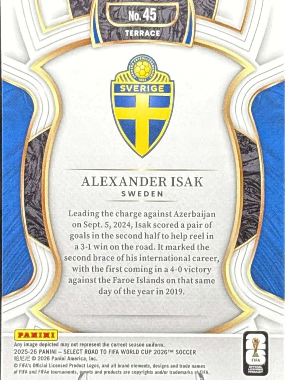 Panini trading card